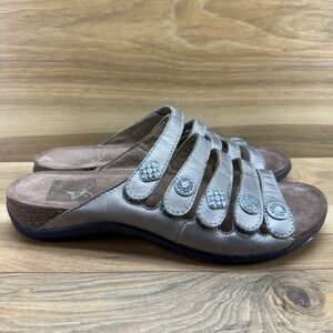 Dansko Janie Sandals Womens 11 EU 41 Taupe Leather Slides Slip On